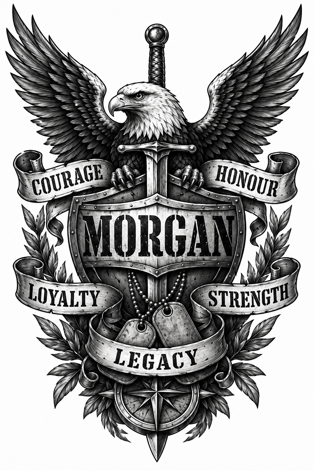 Modern Black & Grey Tattoo — Morgan